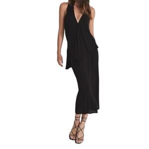 Reiss Dress Xena strappy open back cocktail black size 6